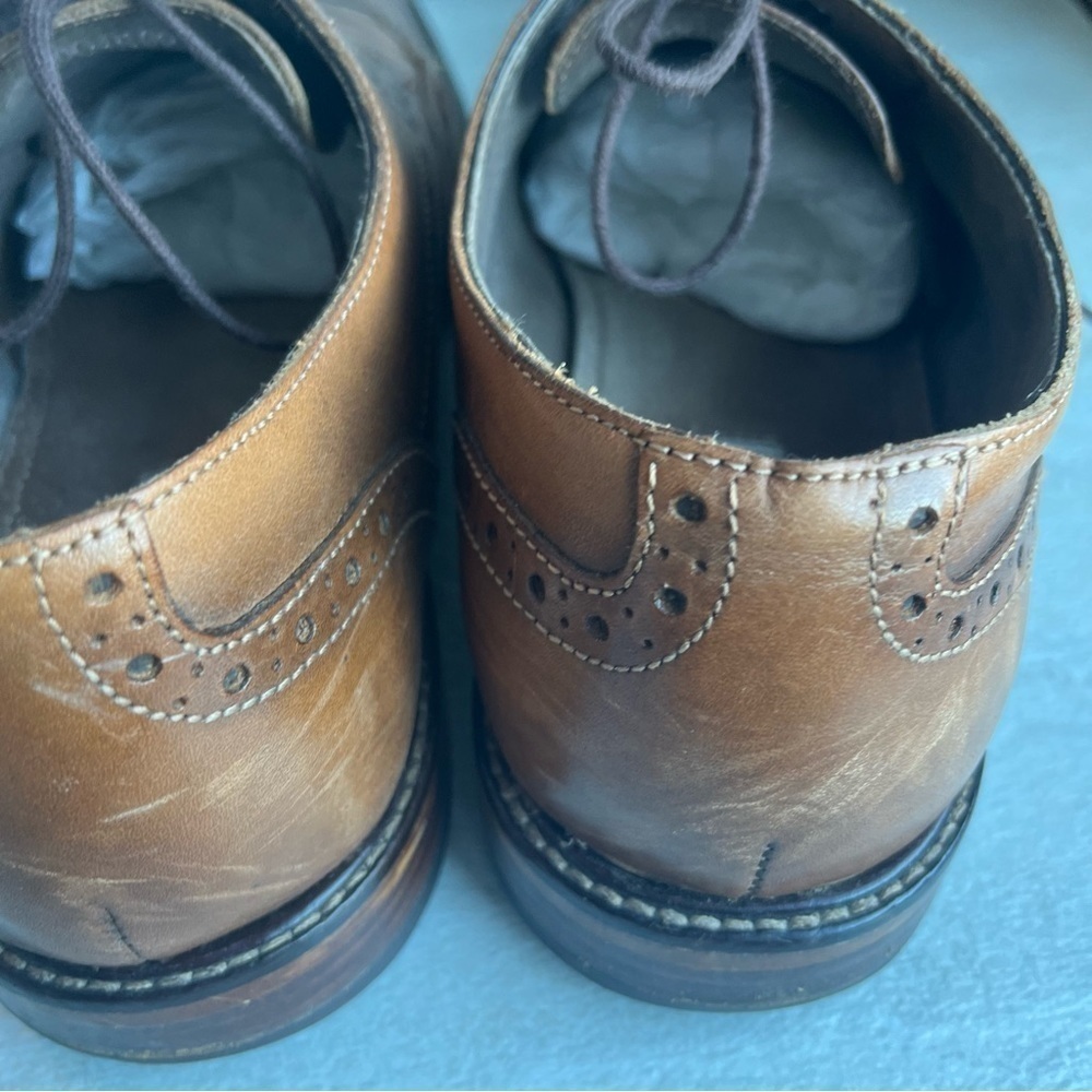 ** Joseph Abboud  Wingtip Leather Oxfords Brown Size 9 - Picture 5 of 10